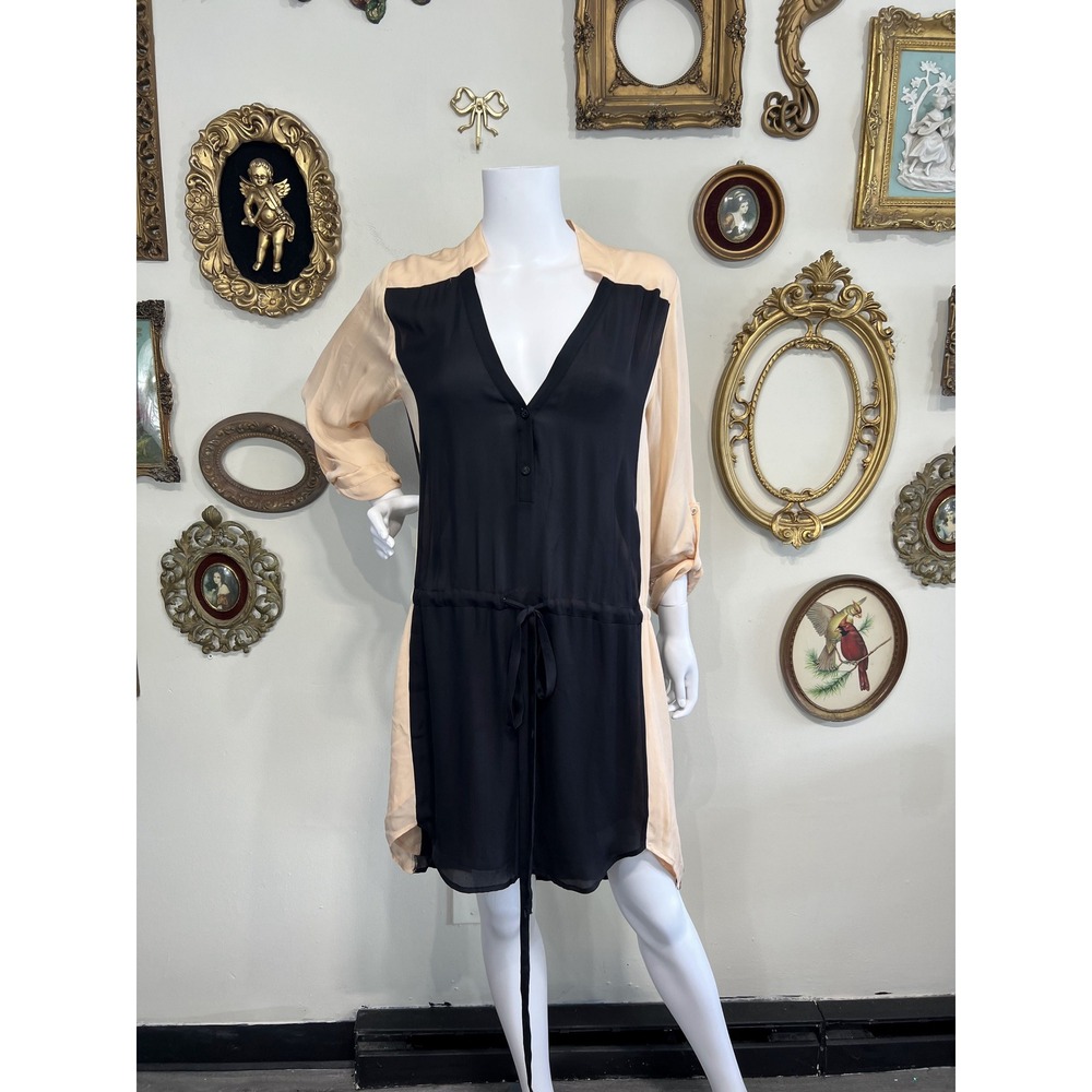 Mason‎ Exclusively for Barneys New York Colorblock Silk Shift Dress Medium